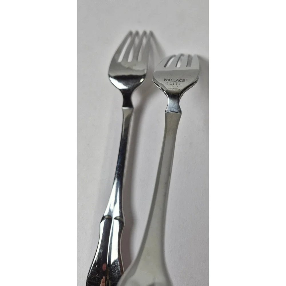 Wallace Elite 18/10 Stainless Flatware Continental Bead 4 Piece Set Forks Spoons